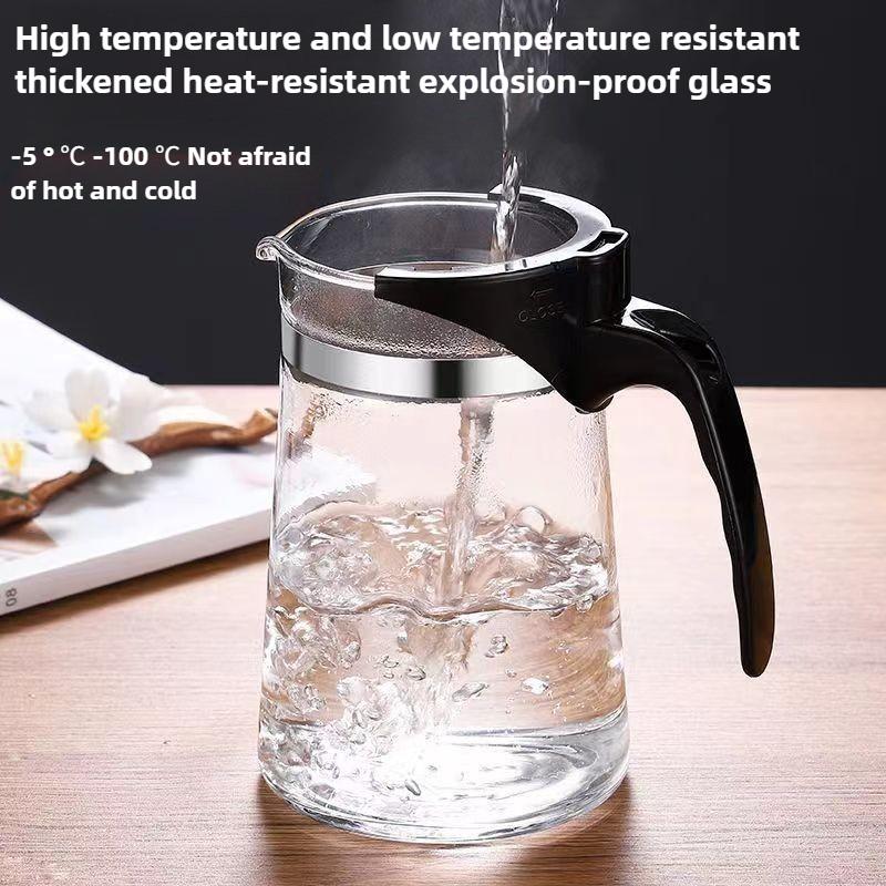 750ML Creative High Borosilicate Glass Filter Teapot Home Office Gift Large Capacity Press Floating Cup with Lid for Perfect Tea
