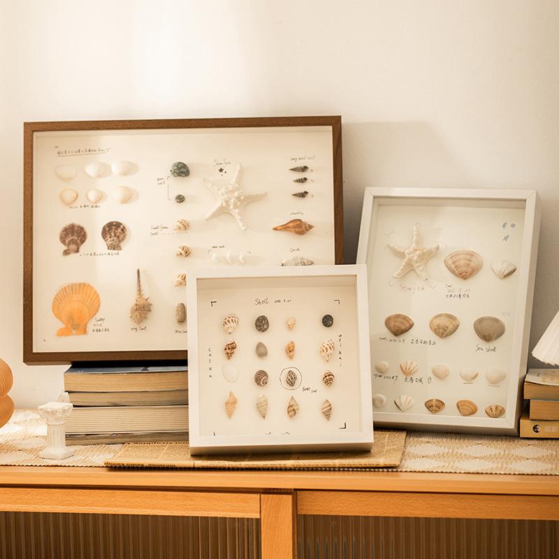 

Hollow Three-Dimensional Dried Flower Photo FrameDIYShell Conch Decorative Picture Frame Manufacturer Light Painting Hollow5Butterfly Specimens