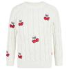little MO&Co. Girls' Cherry Embroidered Knitted Long-Sleeve Top
