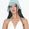 Poesiedame RING STRICK BUCKET HAT IN BLUE MIST