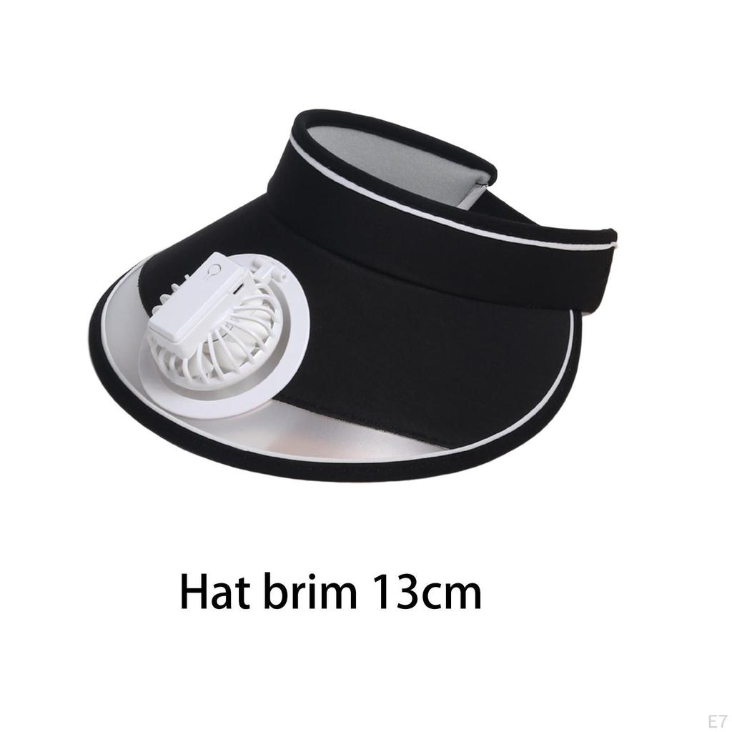 Fans Hat In Fan Casual Outdoor Caps Large Brim Visors with Cooling for