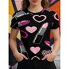 Beautiful Retro Colorful Creative 3D Printed Short Sleeved T-shirt Fashionable Comfortable Soft Breathable Large Loose Womens T-shirt