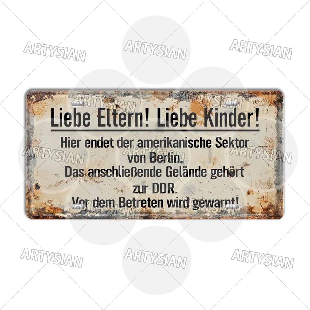 

Холодна війна Гасло кордону Попереджувальний знак Другої світової війни Військові Німеччина Східна Німеччина Радянський Союз Берлінська стіна Попередження Металева табличка DDR Сектор 6x12inch