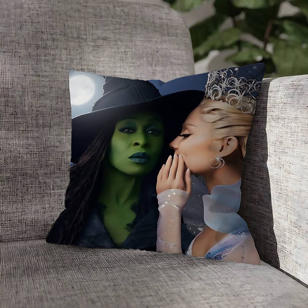 W-WickeES Elphaba G-Glinda Pillow Case For Sofa Decor Car Office Room Printing Cushion Cover Decorations and Protector