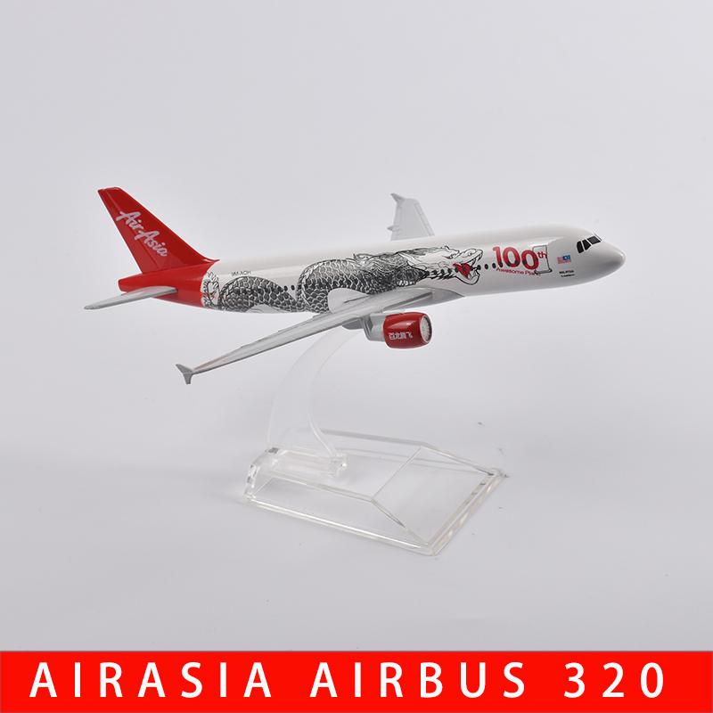 1/400 Scale 16cm Asian Air Asia Plane Model Airbus 320 Aircraft Model Planel Airplane Diecast Metal Planes