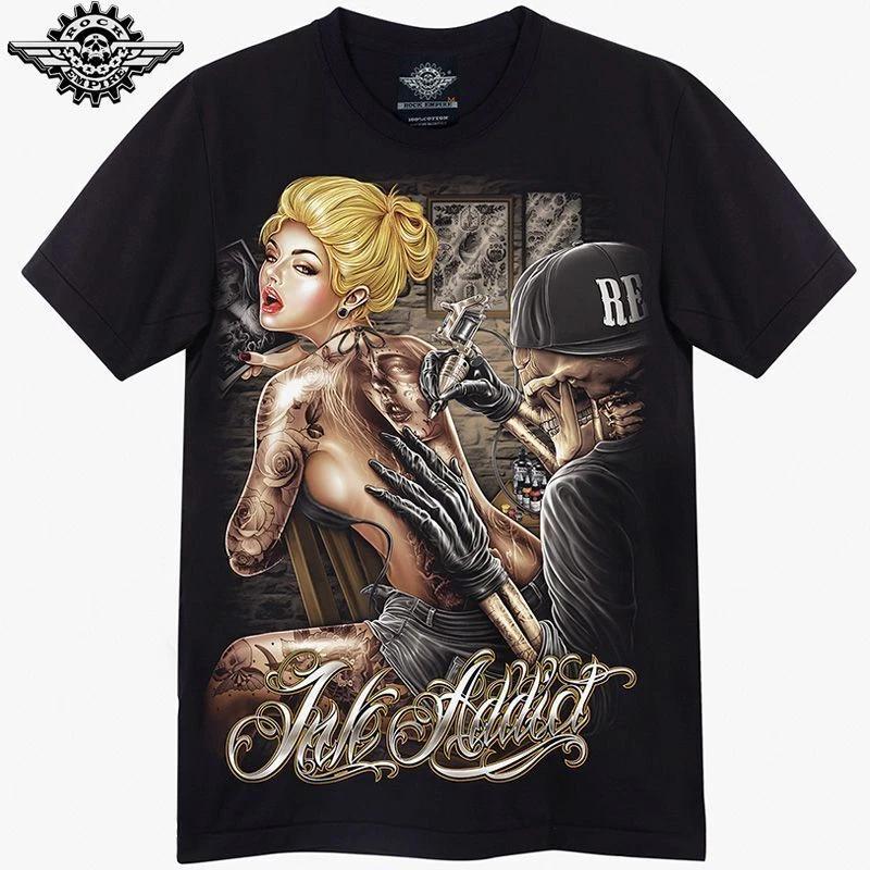 

Skull skull motorcycle sexy women short sleeve T-shirt shirt polyester L