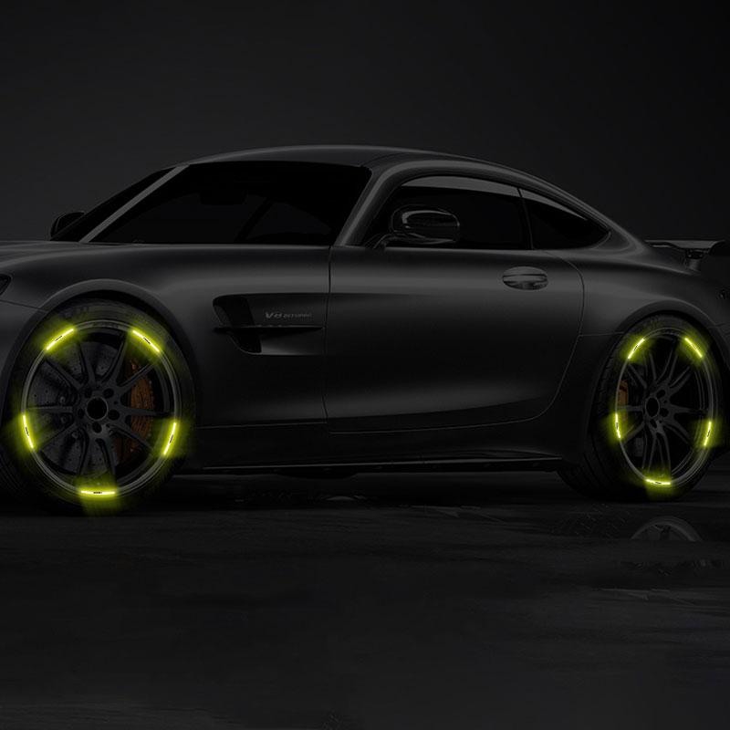 Auto Radnabe Reflektierende Aufkleber Reifen Felge Leuchtendes Zubehör Für Honda Fit Mugen Insight Type S R VTEC DOHC Modulo Vezel Legend RR Si