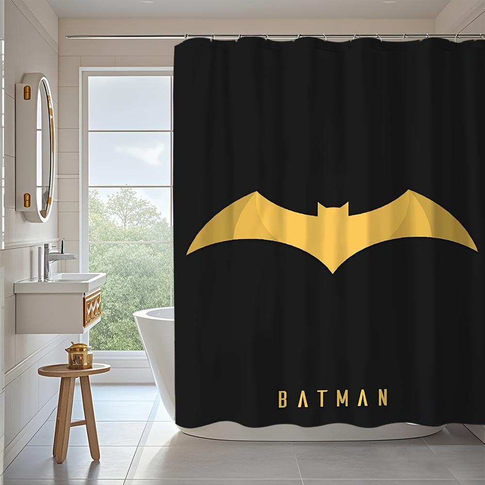 

1pc Batman Movie & Anime Themed Shower Curtain with Hooks, 180.09x180.09 cm, Durable Polyester, Machine Washable, Perfect for 90x180cm