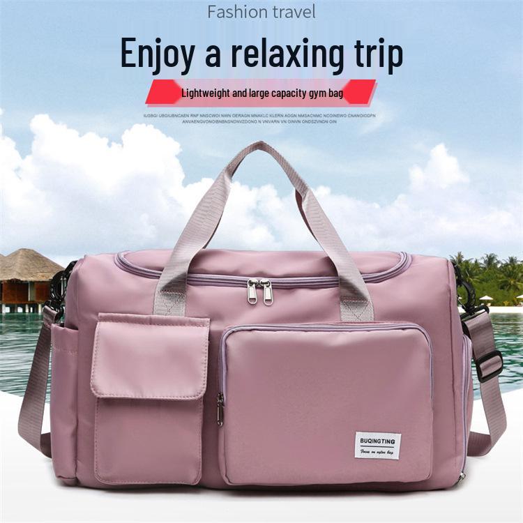 Large Capacity Fitness Bag with Wet/Dry Shoe Compartment, Oxford Cloth, Custom Logo Available.