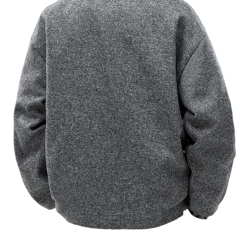Gemütlich Einkuscheln Einfache Jacke mit quadratischem Kragen Übergewichtige Männer Übergröße Locker Lässig Taschenmantel