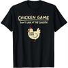 Maglietta con stampa grafica "Non guardare il pollo" del gioco del pollo, abbigliamento da donna, abbigliamento da uomo