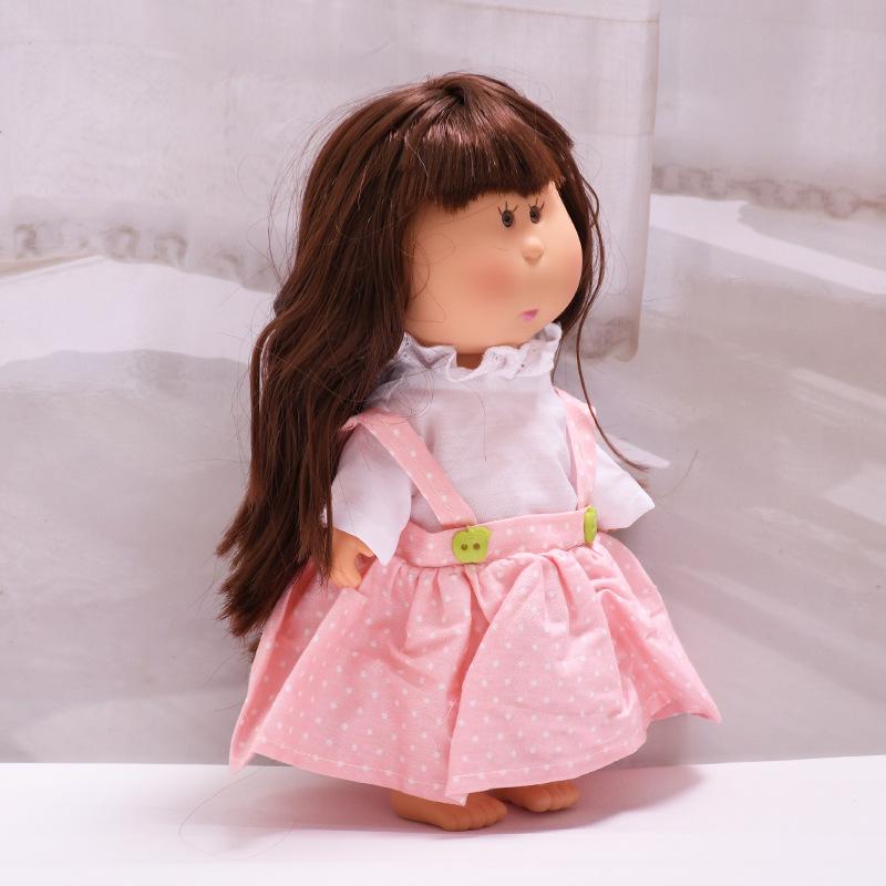 Spain Mia Doll Clothes - 24cm Dress-up Set with Pink Polka Dot Skirt