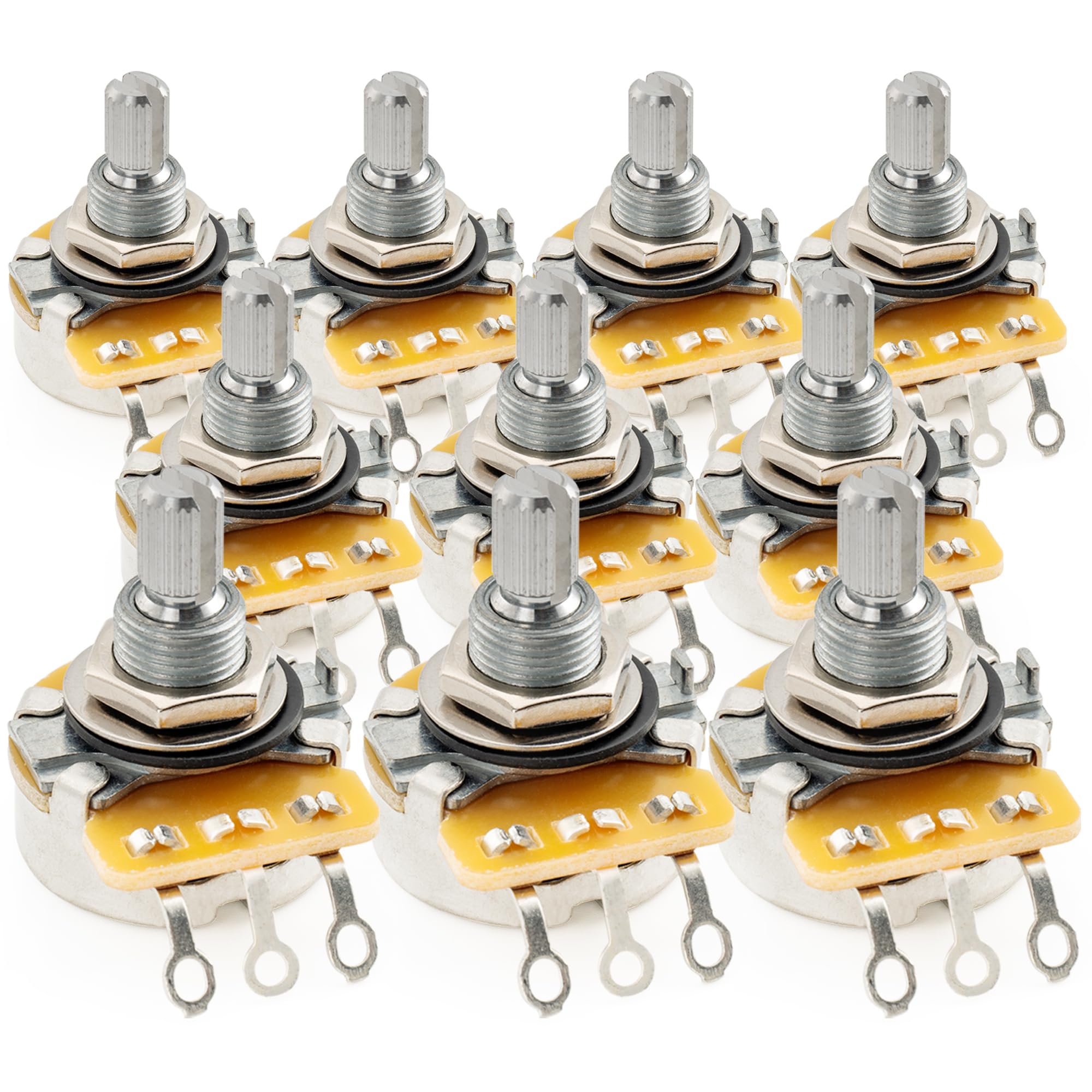 

CTS 450 A500K Пот Стандартный Потенциометр со Шлицевым Валом для Электрогитары Бас 3/8 10% A-Кривая (Набор 10)