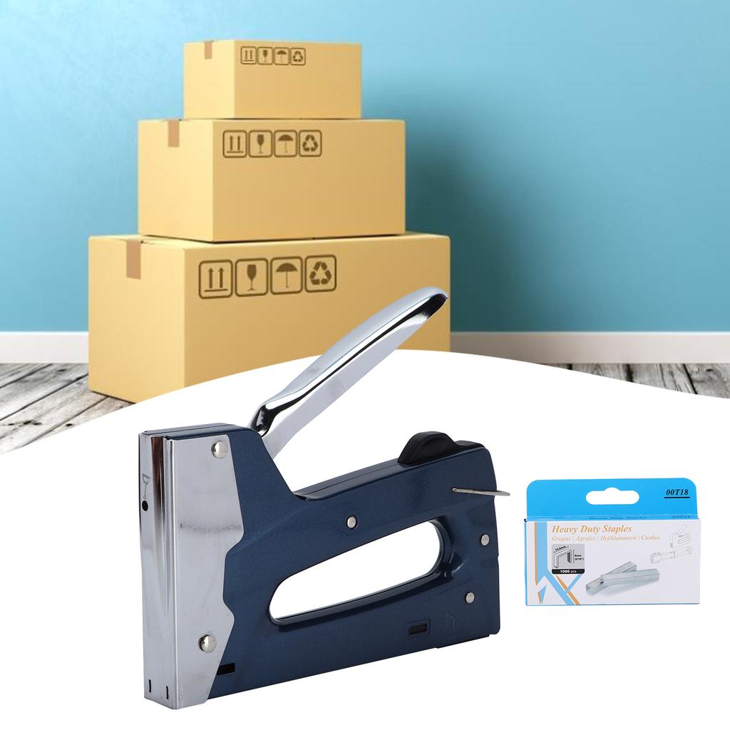 Staple Gun Heavy Light Duty Labor‑Saving Practical Safe Nail Gun with 1000 Pcs Staple for Carpentry