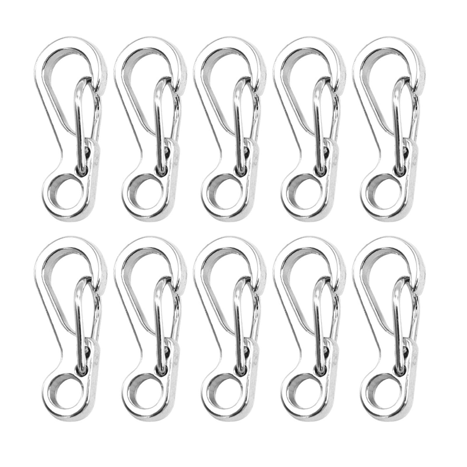 

10Pcs Small Carabiner Clip Spring Snap Hook Clasps Aluminum Alloy Hanging Buckles Keychain Backpacks Carabiners срібний
