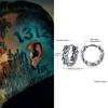 Pendientes de Aro Pequeños Huggie, Pendientes de Aro Gruesos Vikingos, Pendientes de Aro para Hombre, Acero Inoxidable Forma Redonda Círculo Joyería Retro para Hombre