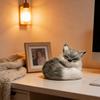 Simulated Fox Model Realistic Artificial Fur Sleeping Fox Figurine Mini Animal Statue Home Office Decoration Ornament Animal Lovers Gift
