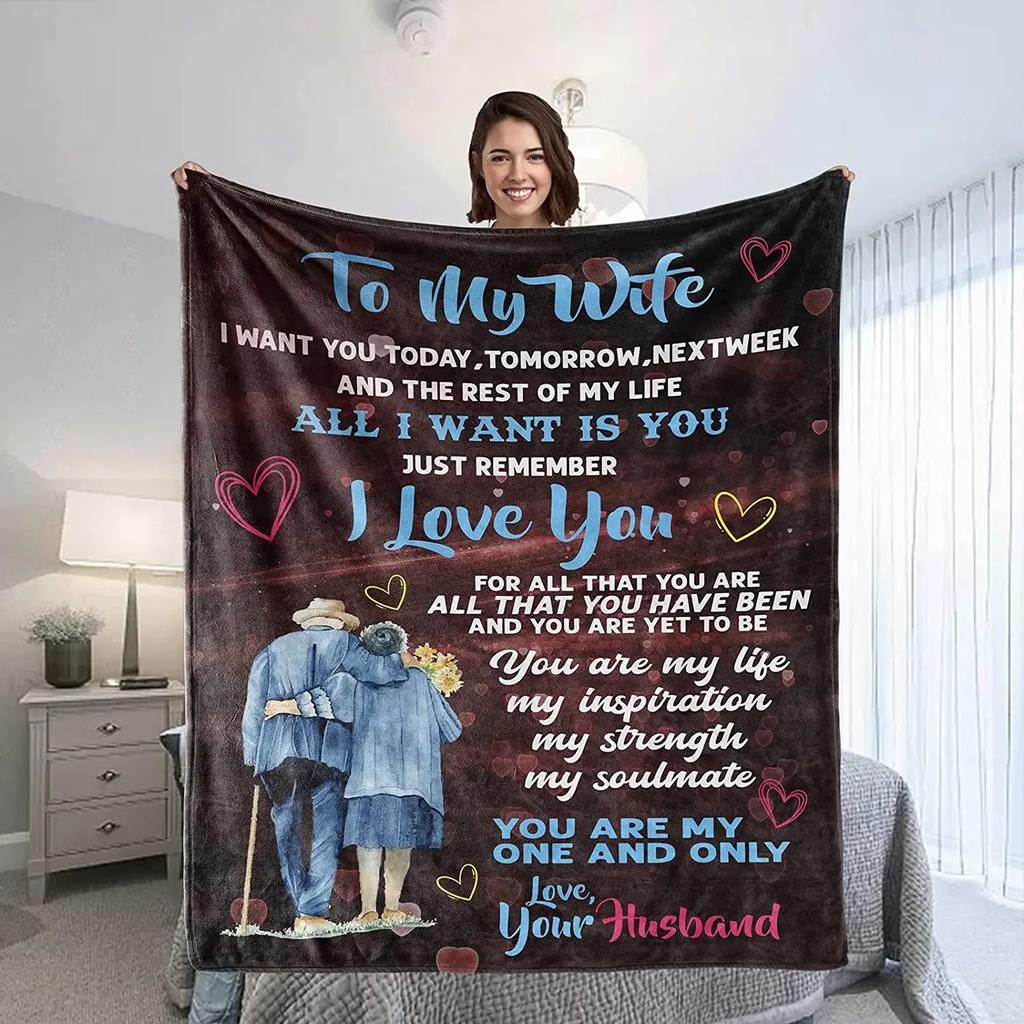 To My Wife Blanket from Husband Birthday Gifts for Wife Romantic Gifts for Her Husband to Wife Blanket Wife Birthday Gift Ideas
