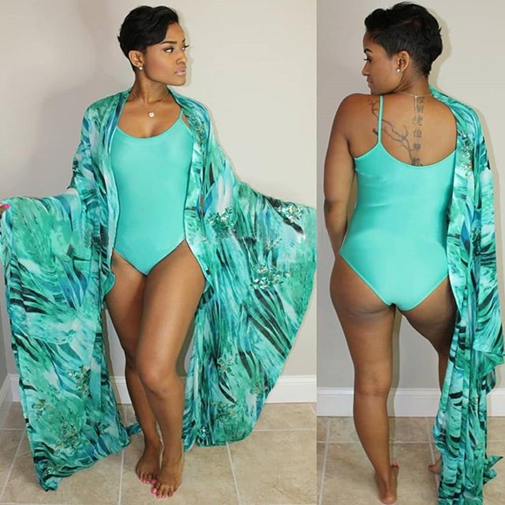 Set Bikini Casual con Stampa Digitale per Donna in Tessuto Chiffon e Seta Lattiginosa