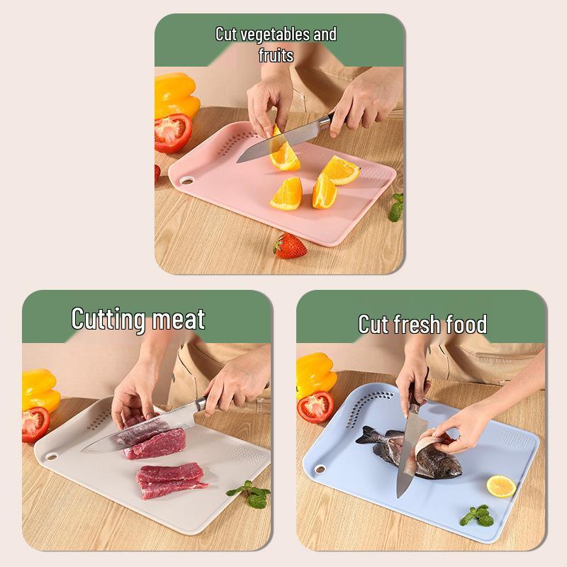 Available 3-Piece Plastic Cutting Board Set for Vegetables and Fruits