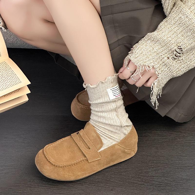 Mattierte Känguru-Schuhe Damen Herbst neu faul ein Pedal zwei Tragearten bequem atmungsaktiv lässig flacher Boden