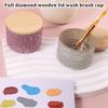 Nail Cup Diamond  Glass Cup Acrylic Liquid Bowl Holder Wash Nail Pen Dish Dappen With Wooden Lid Luxury Manicure Tool