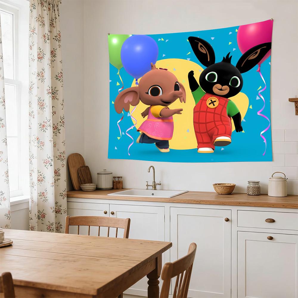 Bunny Birthday Card Large Wall Tapestry,Ideal for Office Backdrops, Holiday Gifts, Home Decor (Living Room, Bedroom, Dorm, Parties), and Outdoor Celeb