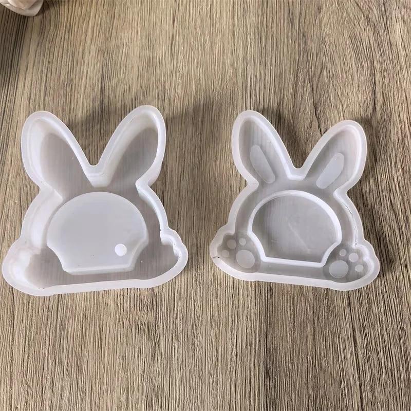 Easter Cute Footprint Rabbit and Rabbit Shape Silicone Molds | Suitable for Cement,Clay,and Plaster Home Decor,Festival Gifts