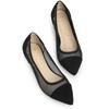 Allegra K Women's Mesh Pointed Toe Slip-On Flats, Black, Size 23.0cm