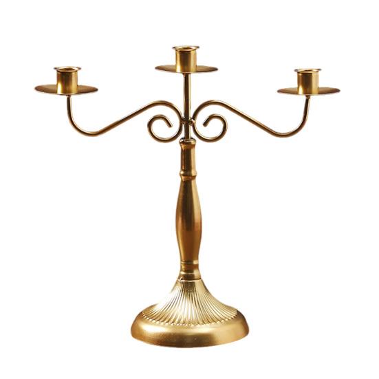 

Винтажный металлический подсвечник, декорация, разборный канделябр на 3/5 свечей, для дома, офиса, гостиной, металлический подсвечник для конусных свечей, настольное украшение A золотистый