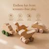 Developmental Cartoon Dinosaur Car Hand-decorated Wooden Block Toy Baby Birthday Gift