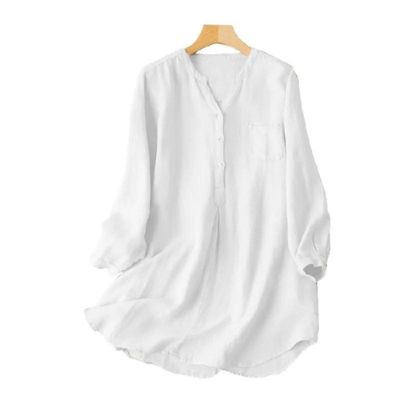 Damen Muslimische Oberteile V-Ausschnitt Blusen Pullover Einfarbig Lässig Taschen Knopf Leichte Dehnung Locker