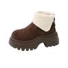 Snow Boots Women's 2025 New Autumn Fashion Versatile Thick-soled Heightening Velvet Thickened Warm Cotton Shoes