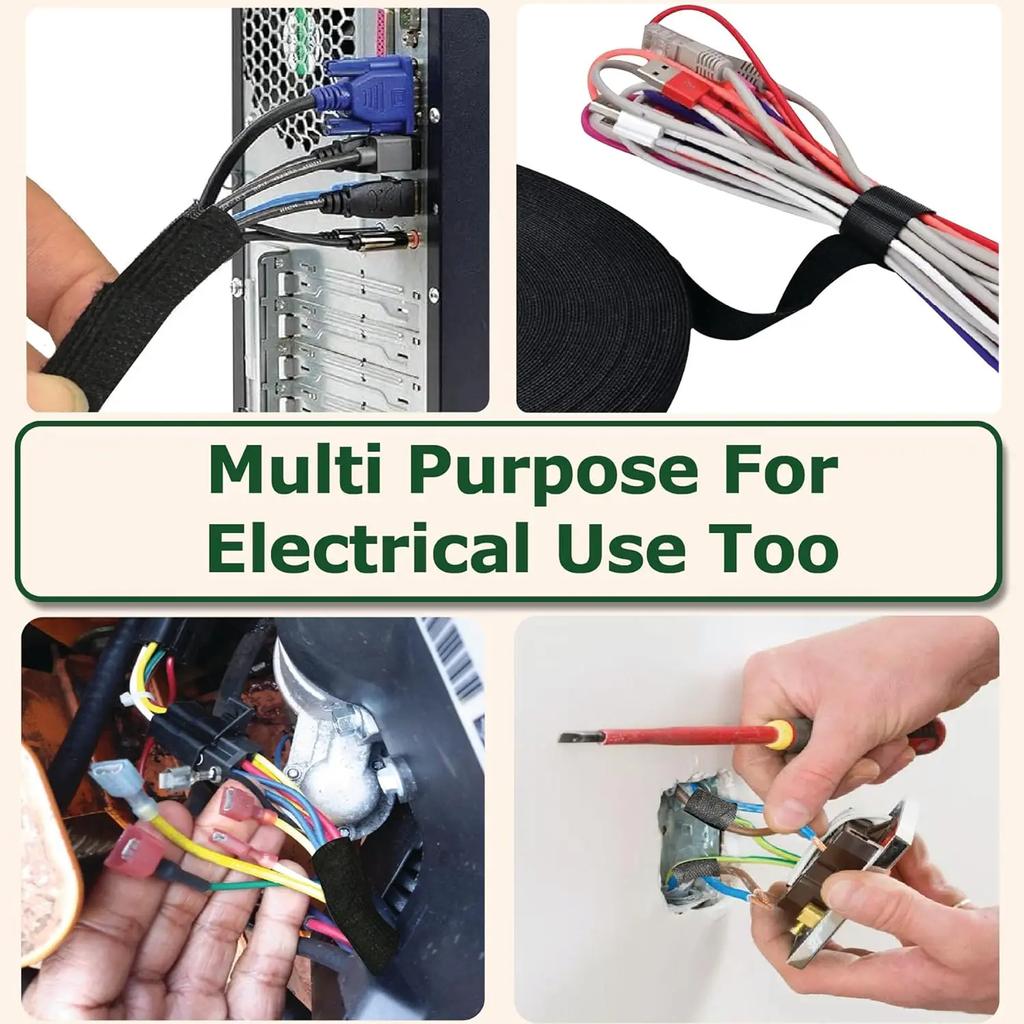 Automotive Grade Heat Resistant Tape Fabric Wire Loom Harness 500F Cable Wrapping for PC Bundling Engine Bay Safe