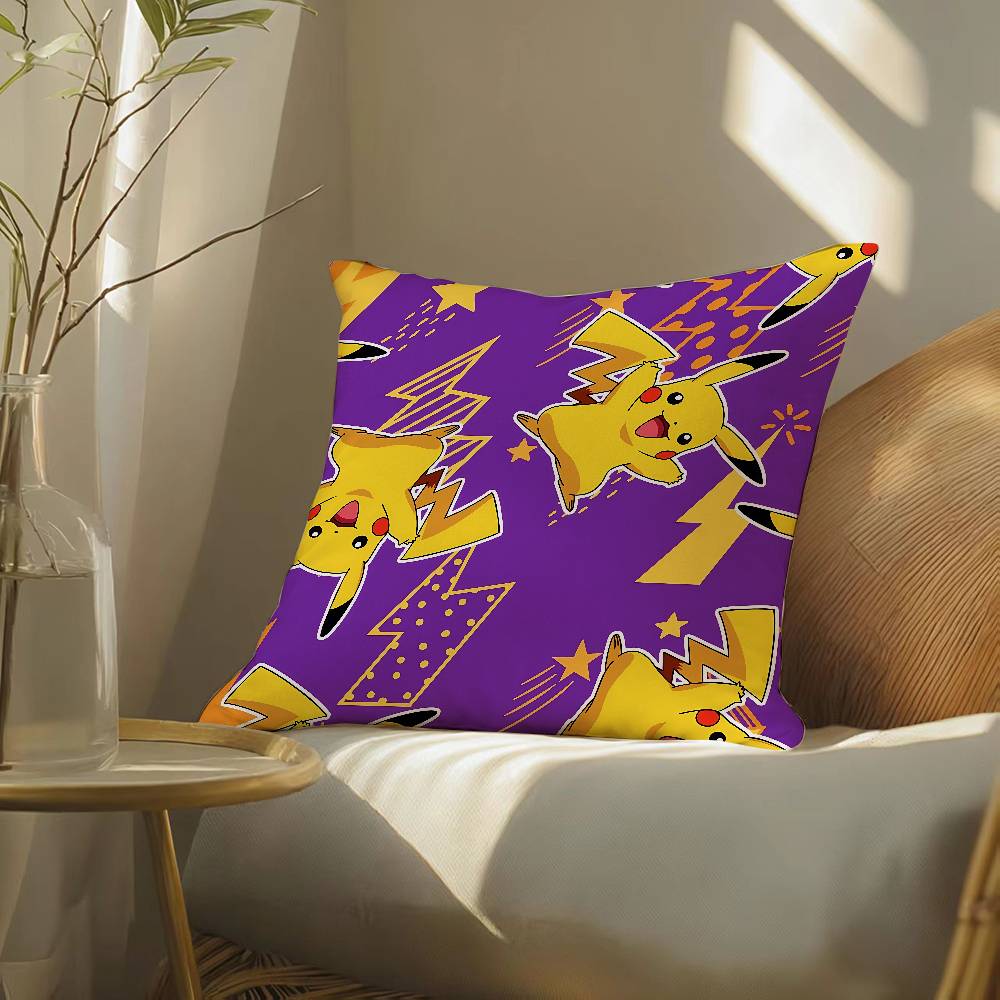 Pokemon Monster Collection Anime Plush Pillow Cover Soft Short Plush Cushion Cover For Sofa Bedroom Home Decor Gift