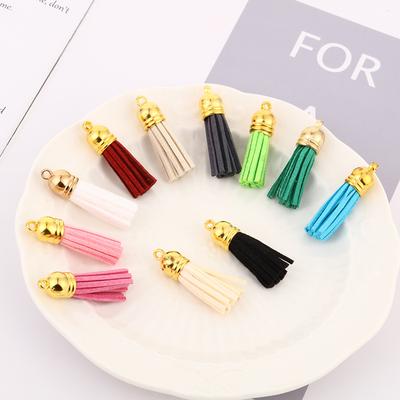 20pcs/pack 4cm Metal Leather Tassel Fringe Trim Pendant DIY Craft Jewelry Earrings Bag Making Supplies Decor Materials