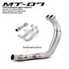 Motorcycle Exhaust System w/ O2 Sensor Port for MT-07/FZ-07/XSR700 (2014-2025)