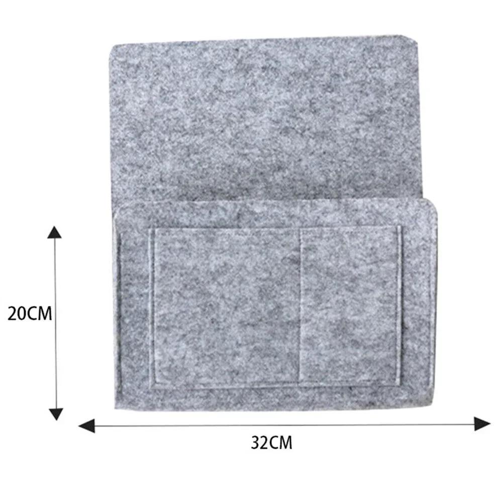 Felt Bedside Pocket Organizer Phone Book Magazine Holder Pockets Hanging Storage Bag Bed Table Sofa Side Pouch