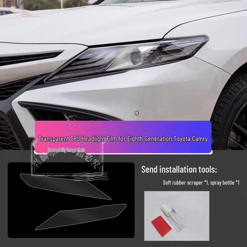 Toyota Front Headlight Protective Film for Asia Dragon, Camry, Highlander, RAV4, and Wildlander.