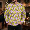 Men's Plus Size Loose Fit Casual Neck Long Sleeve T-Shirt with Christmas Print for Fall and Winter