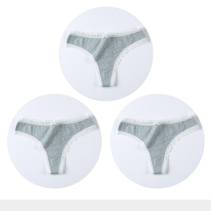 3 Pcs/Set Women Panties G-String Underwear Fashion Thong Sexy Cotton Panties Ladies G-string Soft Lingerie Solid Low Rise Panty