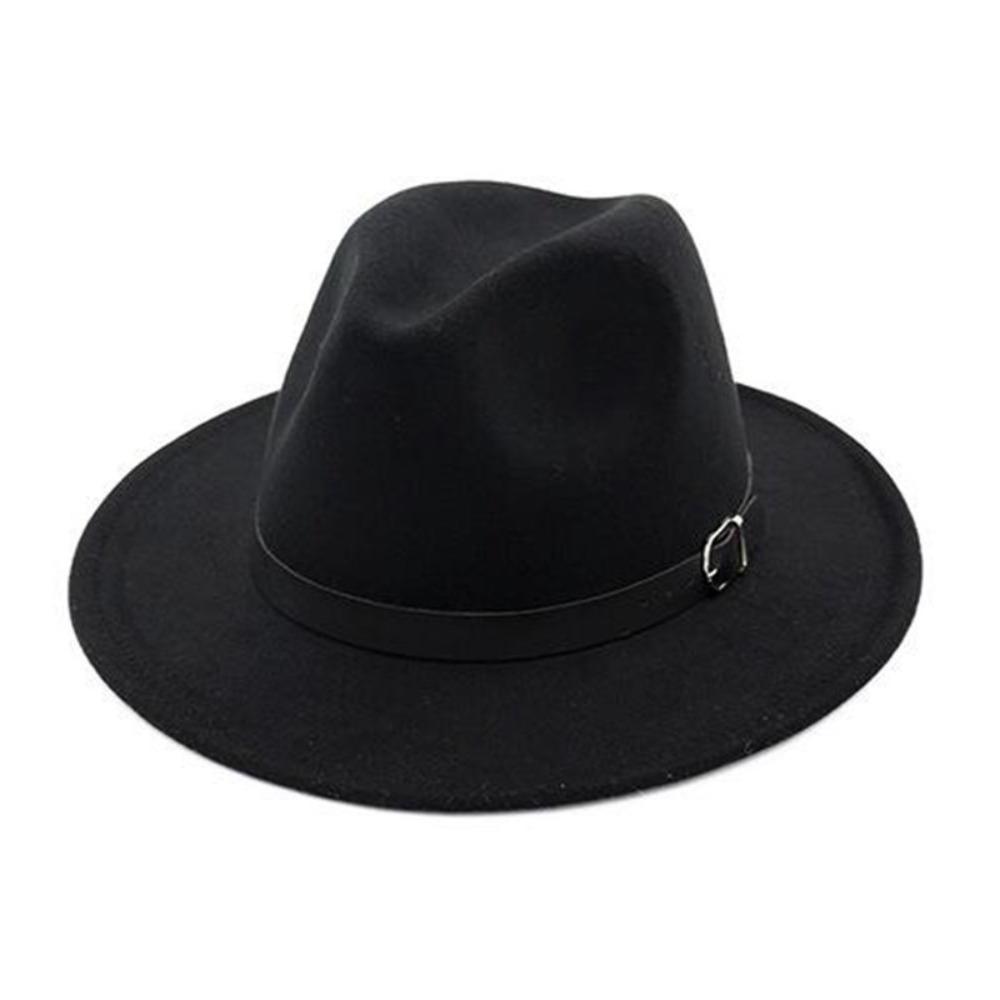 Formal Occasion British Fedora Hat Solid Color Woolen Hats Winter Felt Hats  Autumn and Winter