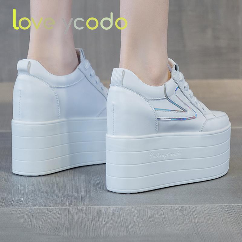 Spring and Autumn Women's Natural Leather Thick Sole Fashion Casual Shoes