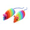 Factory Direct Soft Wool rainbow Color Mouse Shaped Cat Plush Toy Interactive Cat Toy