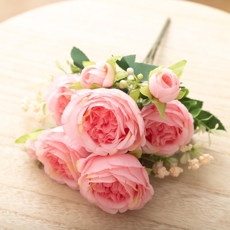 30cm Rose Artificial Flower for Decoration Fake Flowers Silk Peony Faux Bouquet Arrangements for Home Bridal Wedding Party Table