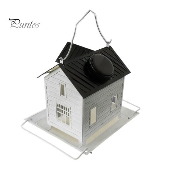 Extended Bird Pole Feeder Hanging Metal House with Solar Lights Windproof Outdoor Lantern Garden Decor Unique Gifts for Mom Grandma Christmas
