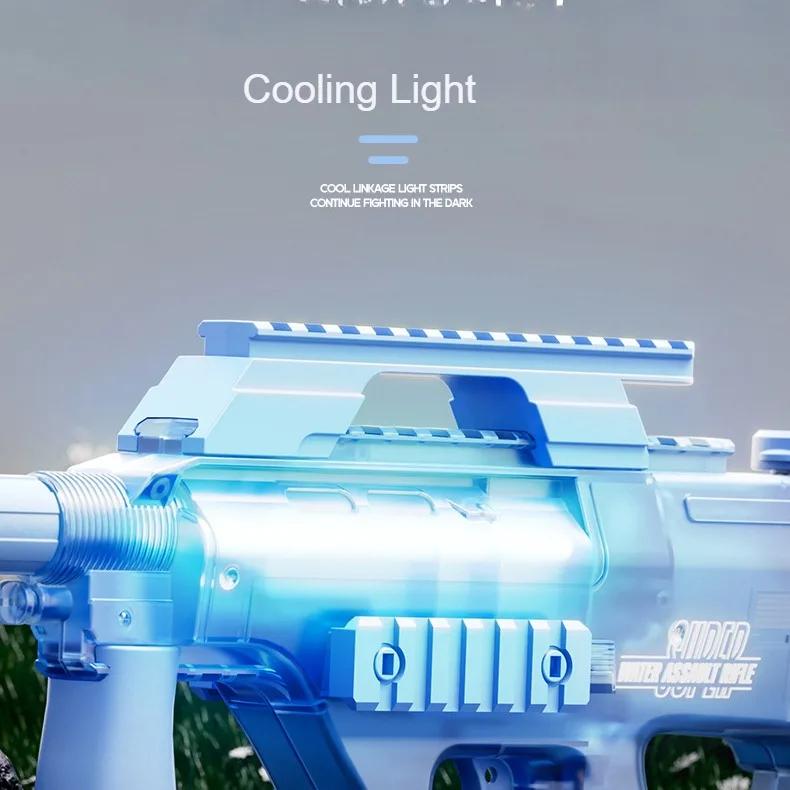 Ovly AUG P90 Electric Water Gun Cool Light Spray Gun Fully Automatic Summer Beach Pool Children Outdoor Fun Toy For Kids Adult