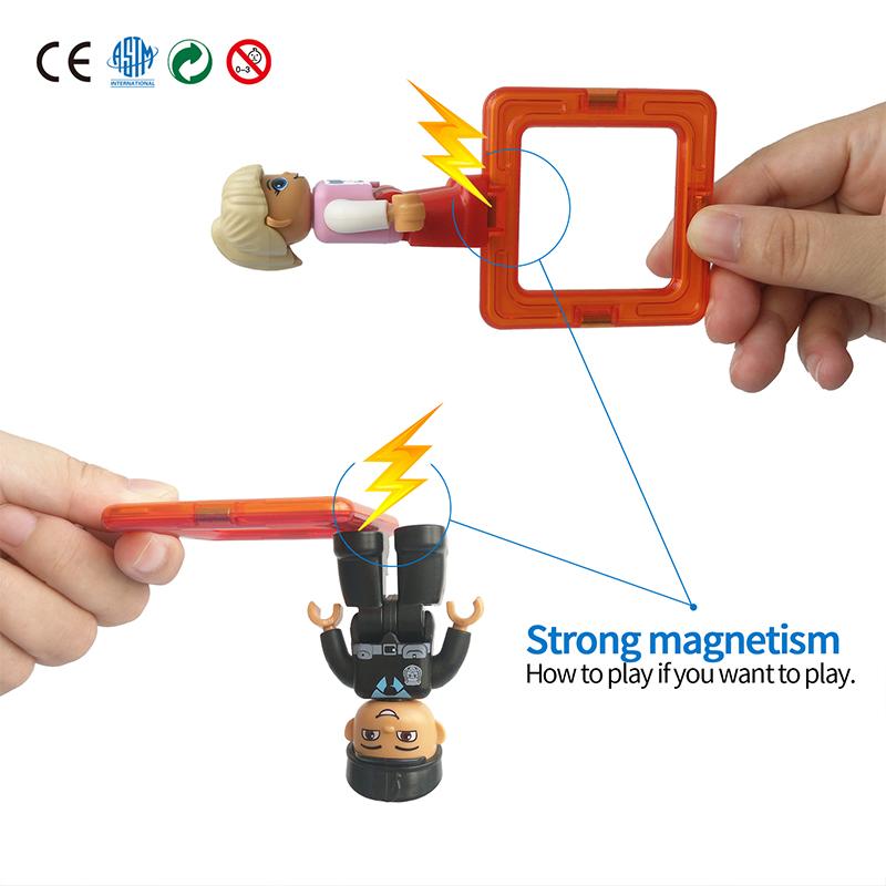 Magnetic Lego Figures 4 PCS/Kit Toy People Magnetic Blocks Accessories Compatible with Magnetic Tiles Educational Toys