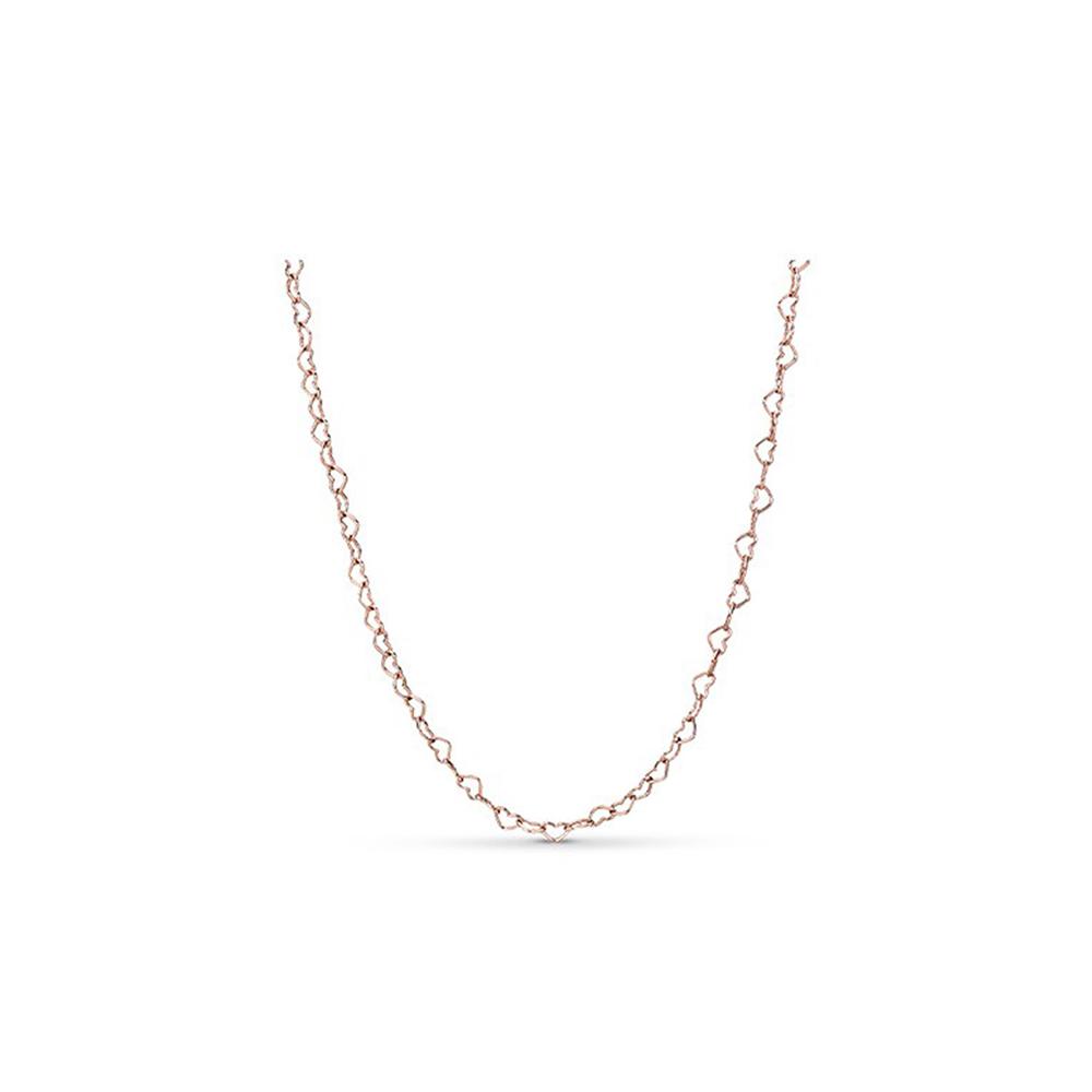 Pandora Heart Connection Copper Silver Alloy Necklace Unisex necklace 387961 60cm,Heart-to-Heart Necklace