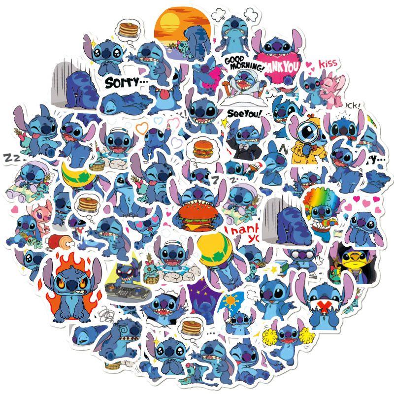 Lilo Stitch 50pcs Stickers Waterproof Diy Laptop Skateboard Bike Decals Luggage